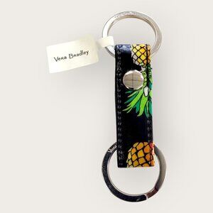 Vera Bradley Pineapple Double Keychain Keyring Silver Hardware